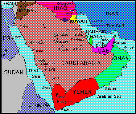 Map Of Yemen And Surrounding Countries. Conditions in Yemen are
